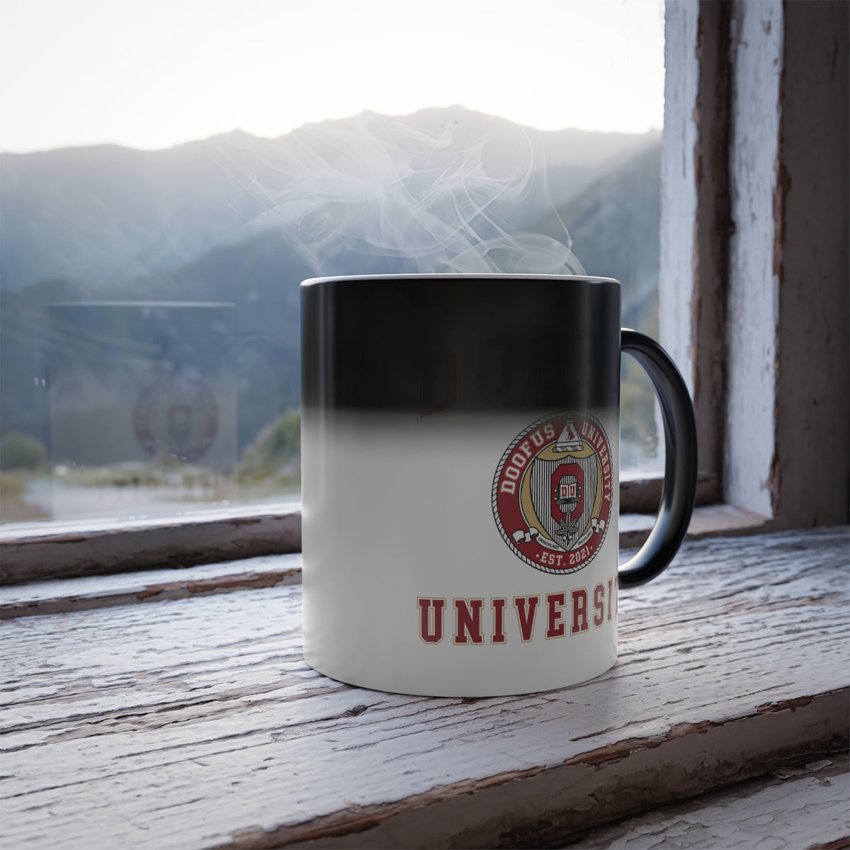 Doofus University Color Morphing Mug, 11oz Funny Gag Gift