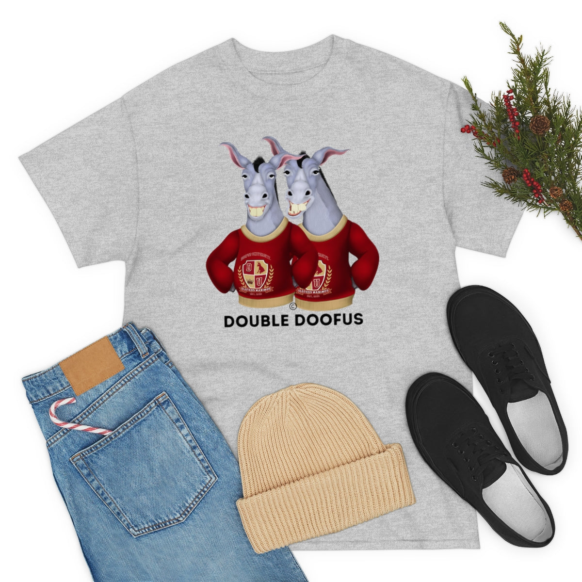 Twin Doofuses! Unisex T-Shirt Short Sleeve Funny Gag Gift