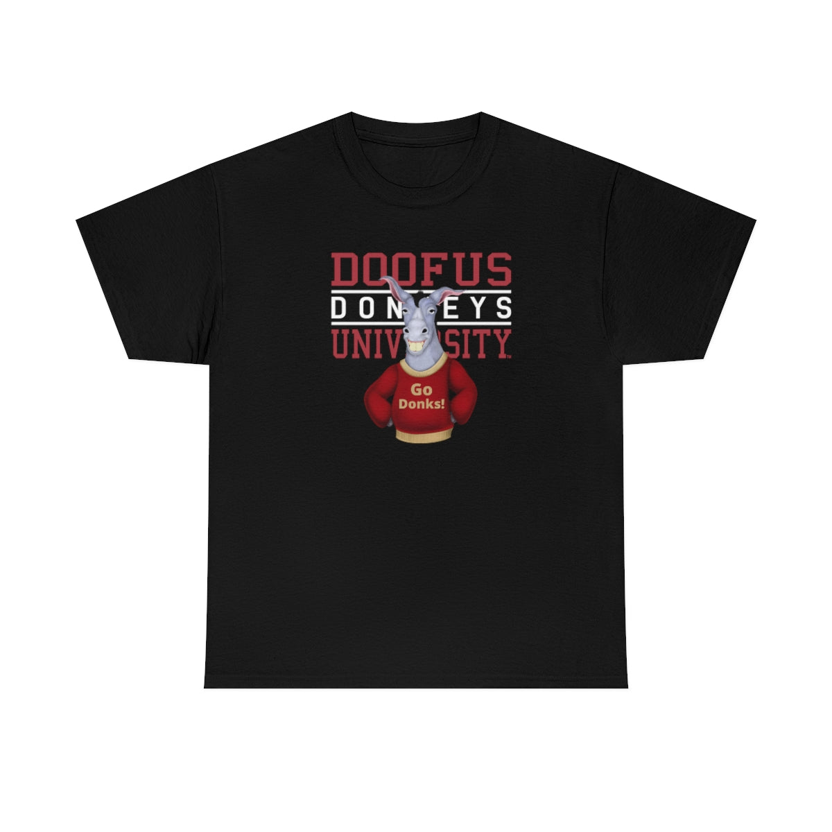 Doofus University™ Donkeys Unisex Short Sleeve Tee Funny T Shirt Gag Gift