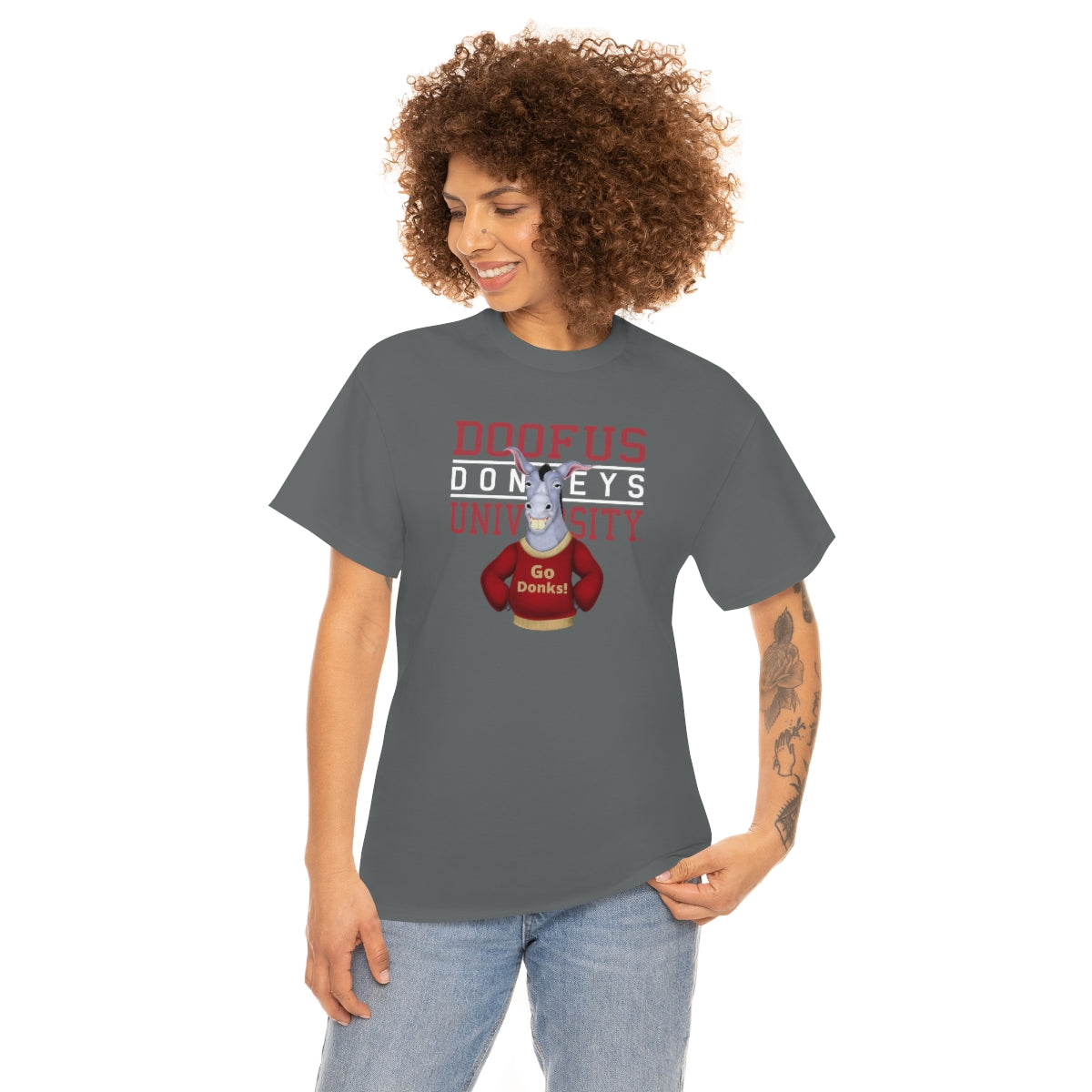 Doofus University™ Donkeys Unisex Short Sleeve Tee Funny T Shirt Gag Gift