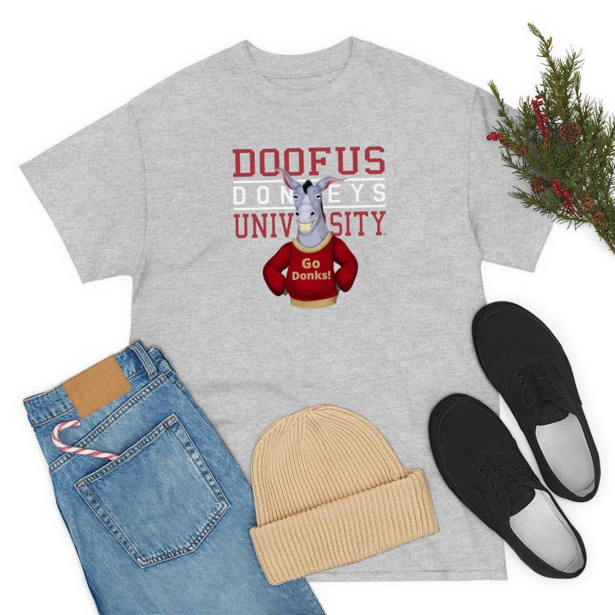 Doofus University™ Donkeys Unisex Short Sleeve Tee Funny T Shirt Gag Gift