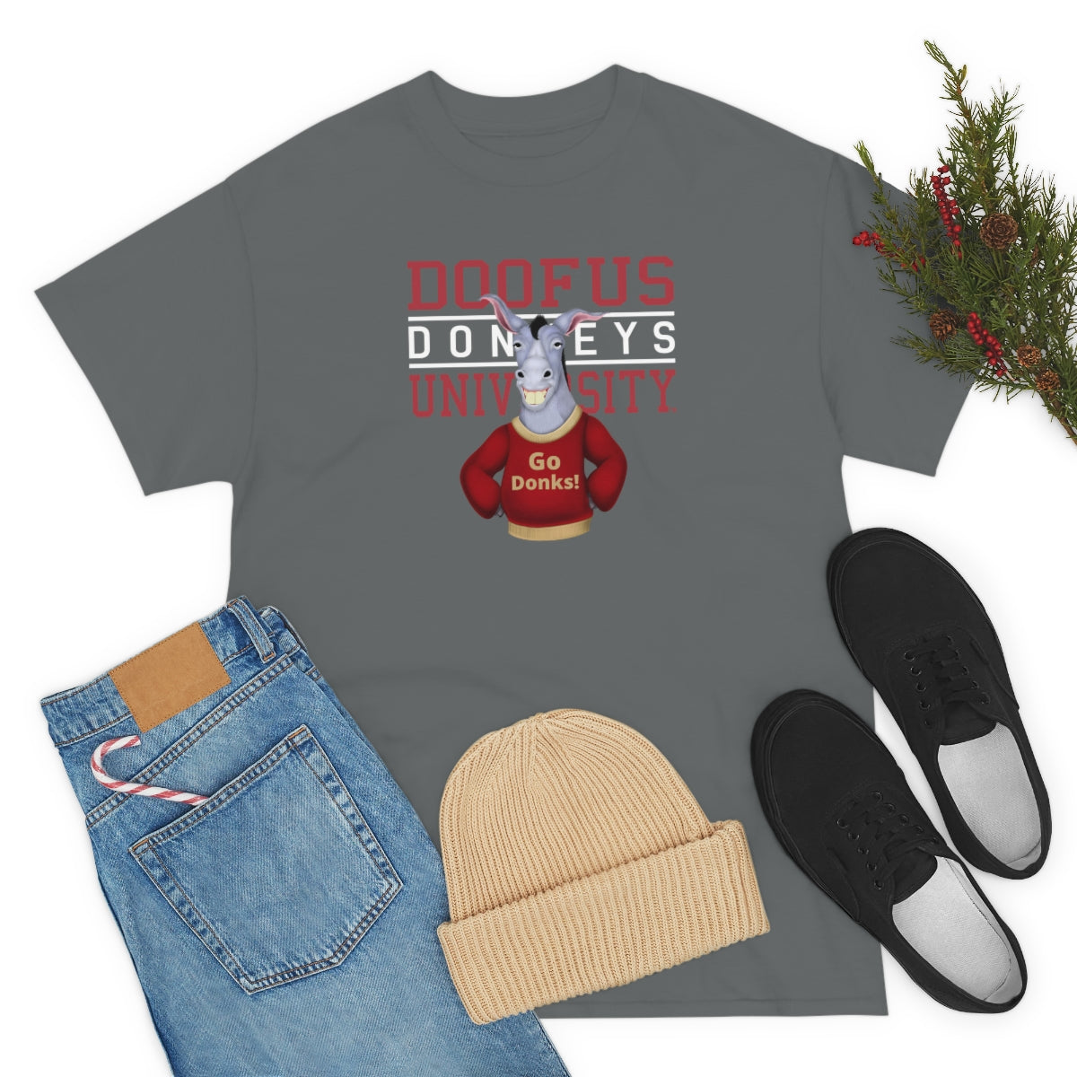 Doofus University™ Donkeys Unisex Short Sleeve Tee Funny T Shirt Gag Gift