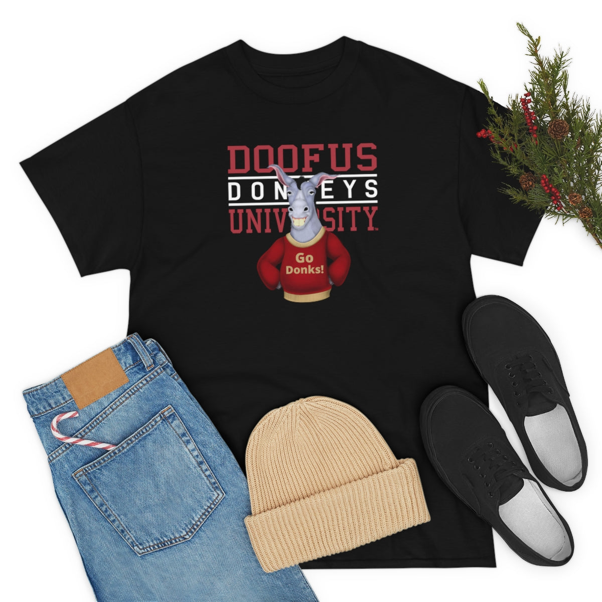 Doofus University™ Donkeys Unisex Short Sleeve Tee Funny T Shirt Gag Gift