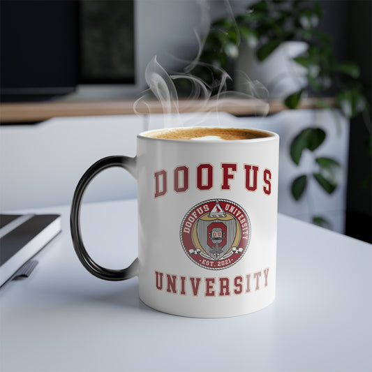 Doofus University Color Morphing Mug, 11oz Funny Gag Gift