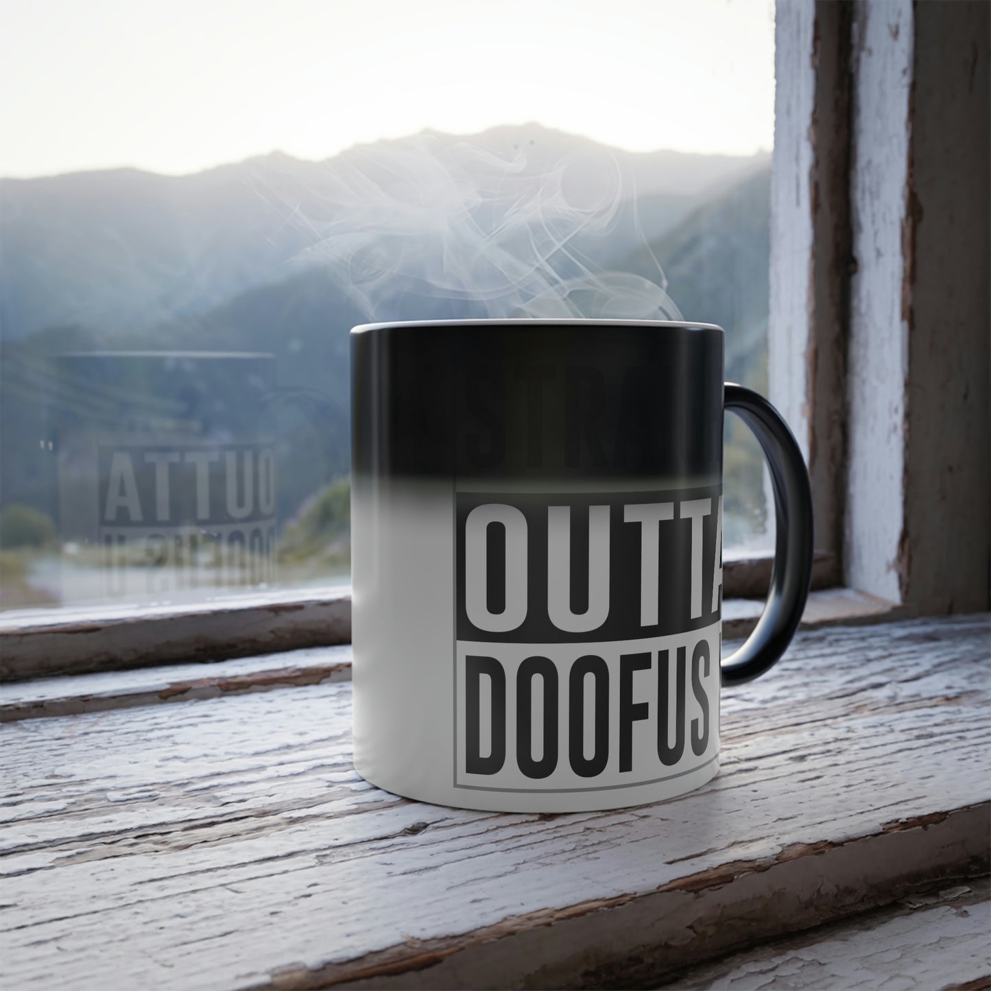 Straight Outta Doofus U (tm) Color Morphing Mug, 11oz Funny Gag Gift