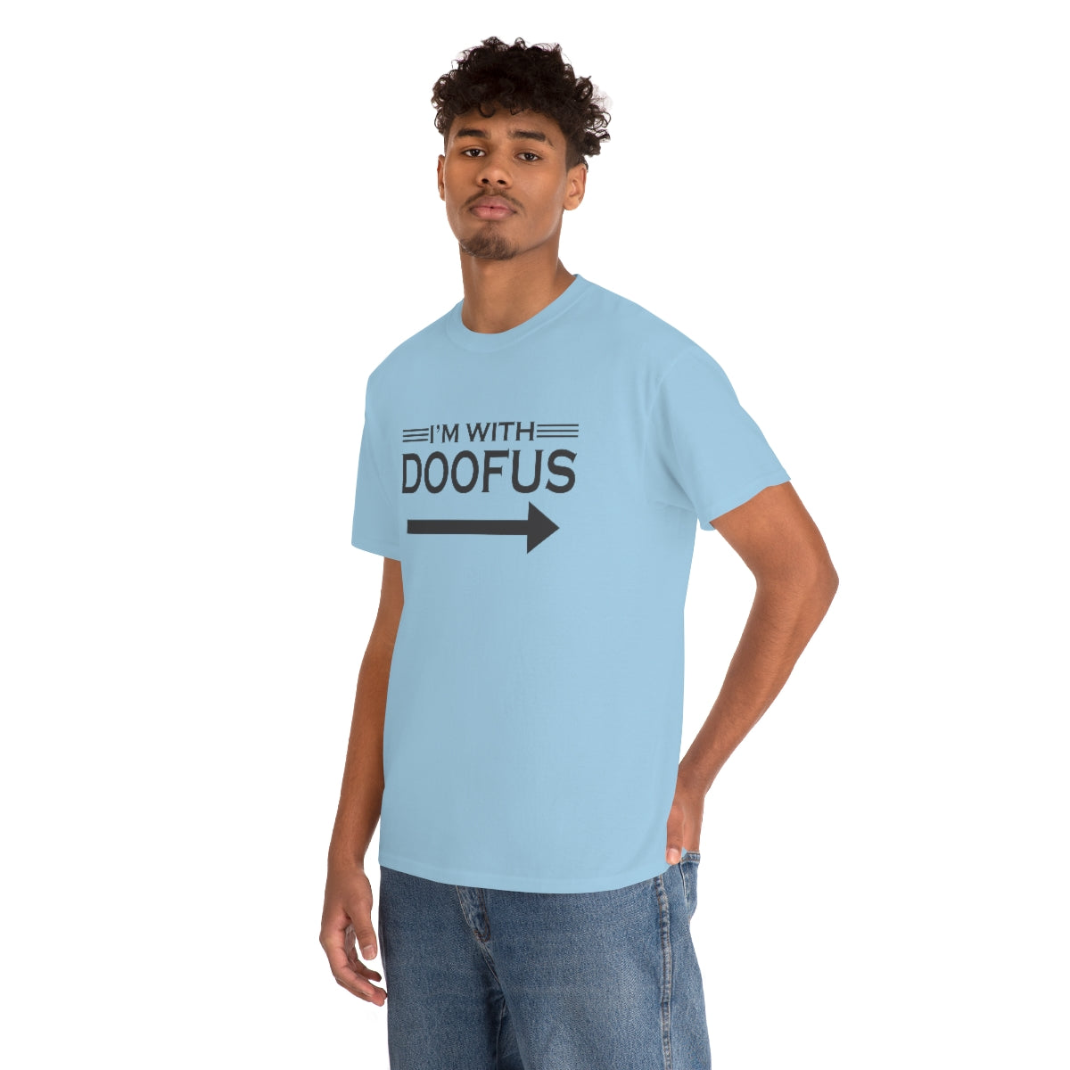 I'm With Doofus Arrow Pointing Unisex Short Sleeve Tee Funny Gag Gift