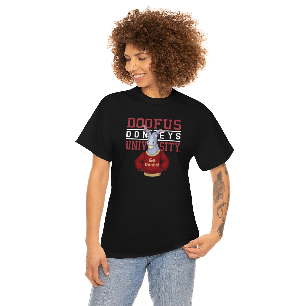 Doofus University™ Donkeys Unisex Short Sleeve Tee Funny T Shirt Gag Gift