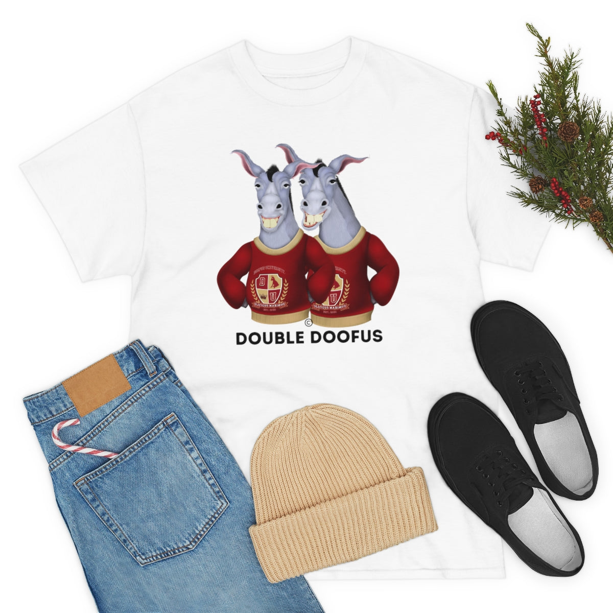 Twin Doofuses! Unisex T-Shirt Short Sleeve Funny Gag Gift